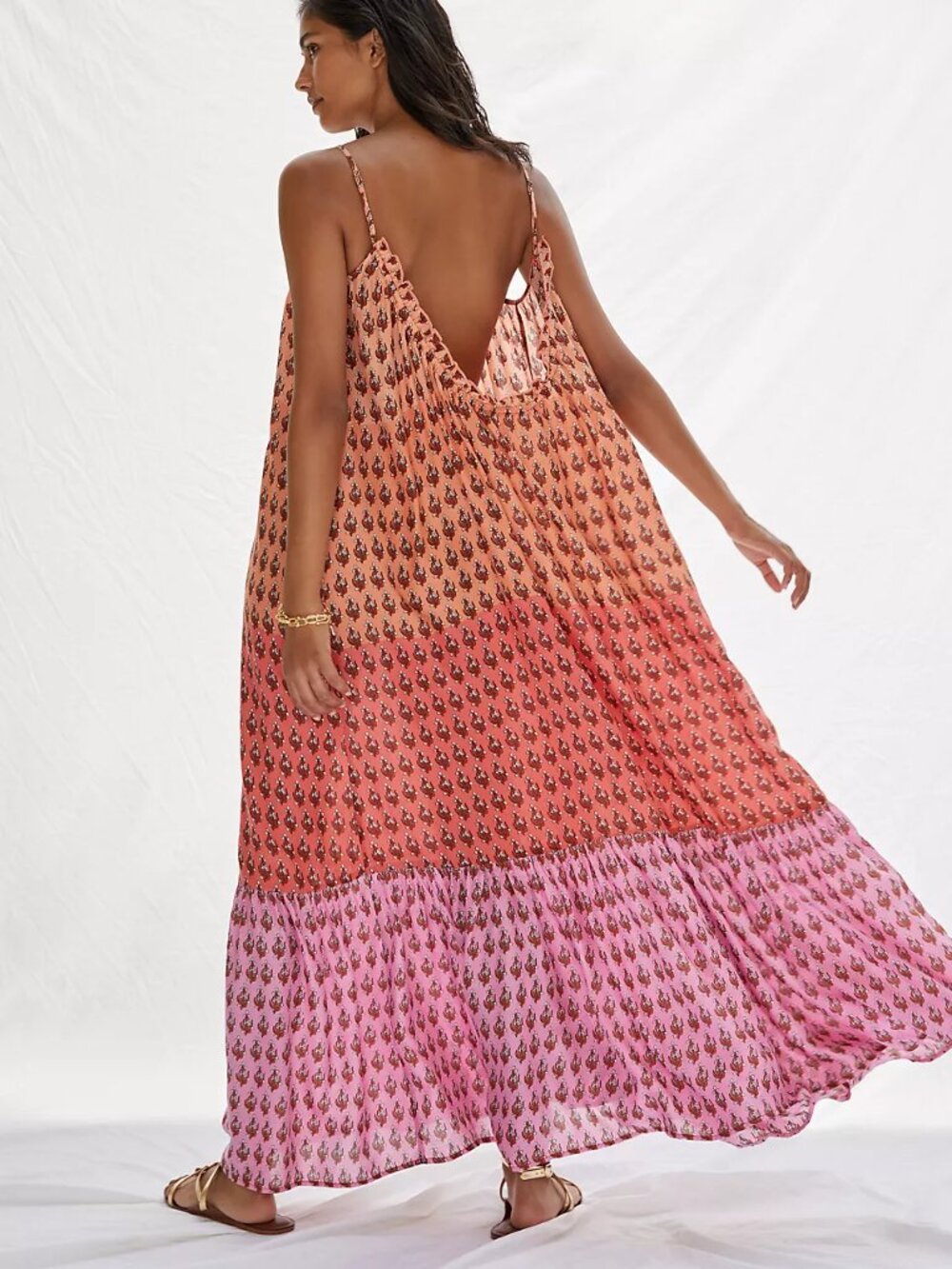 By Anthropologie Flounced Maxi Lounge Dress - Picture 8 of 8